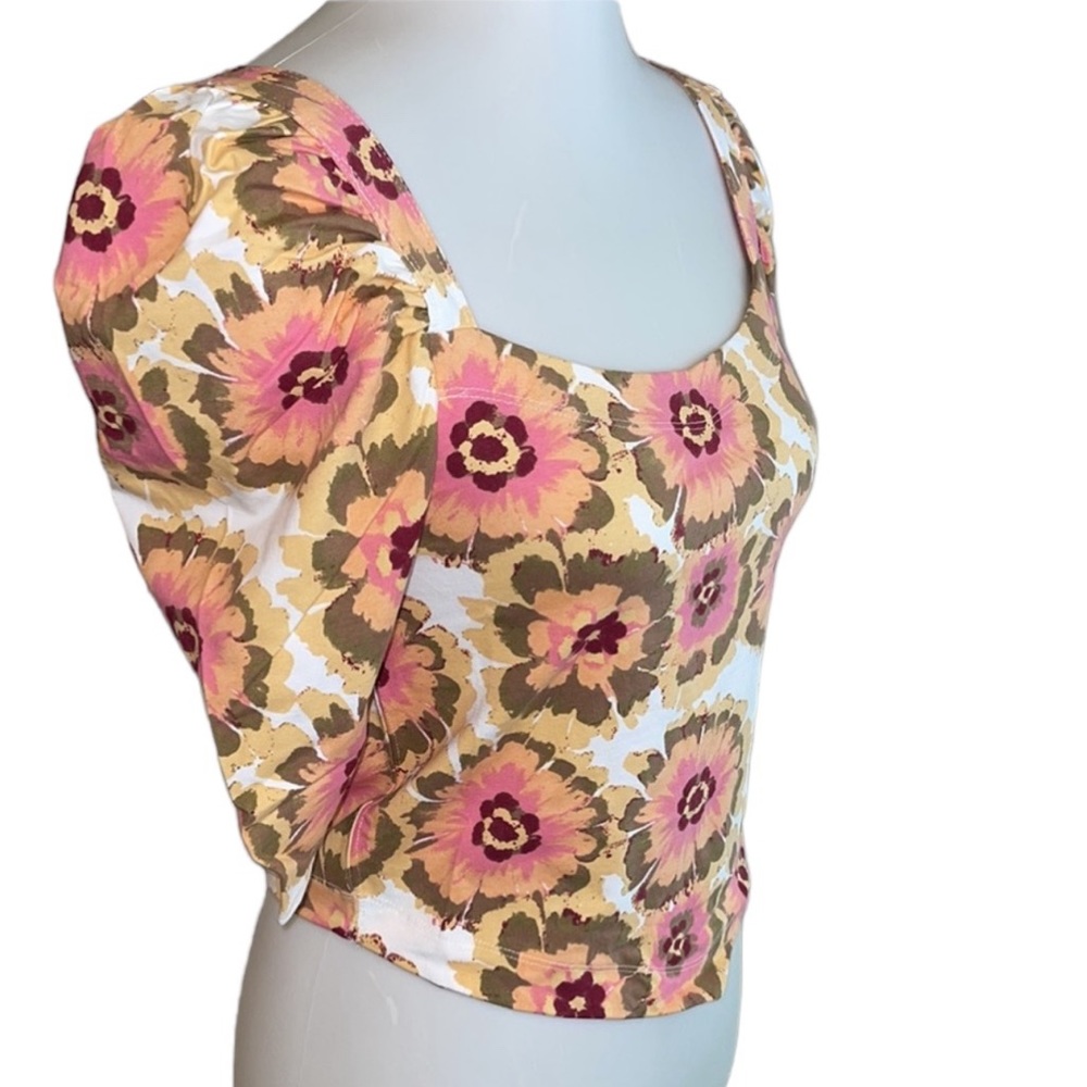 Free People Floral Crop Top Size Medium NWT - Picture 7 of 15